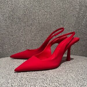 Zara Vibrant Red Slingback Heels